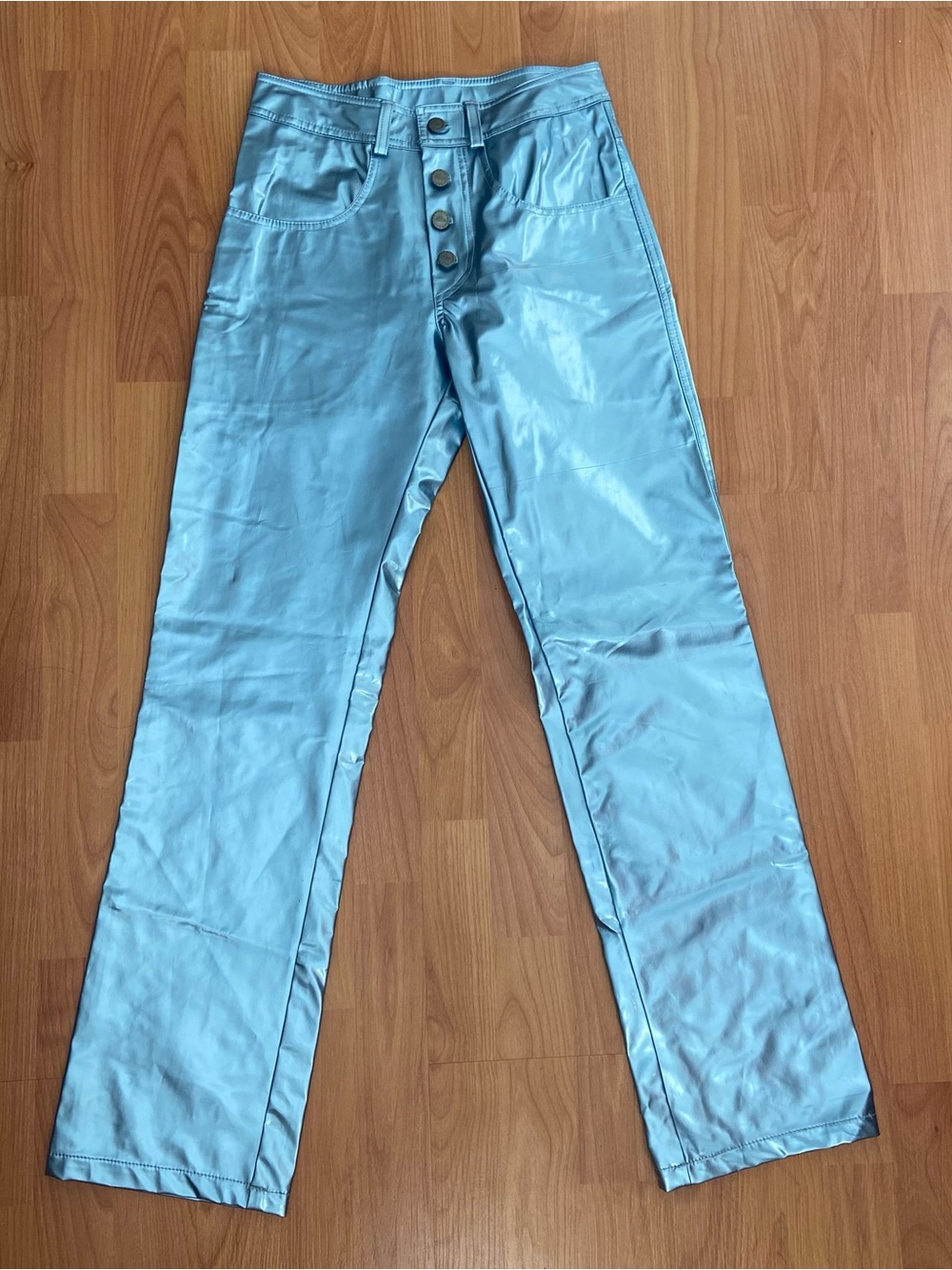 TON Light Blue Metallic Vintage 90s Rave Feetival Pants Women’s Small